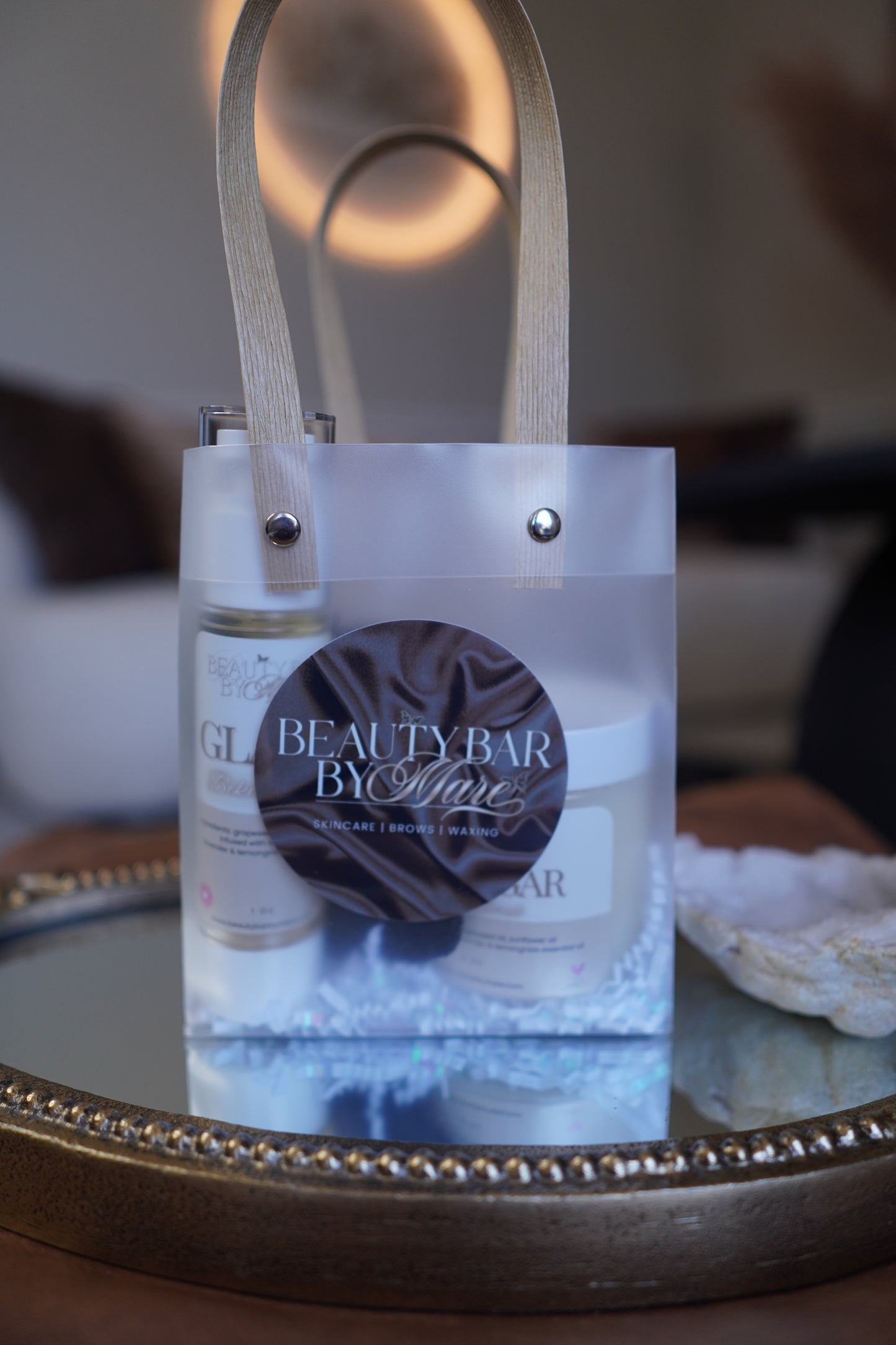 Bikini Scrub Bundle with exfoliating gloves for smooth, glowing skin. Includes sugar bikini scrub and gloves for exfoliation, perfect for pre-wax and post-shave care to prevent ingrown hairs and irritation.