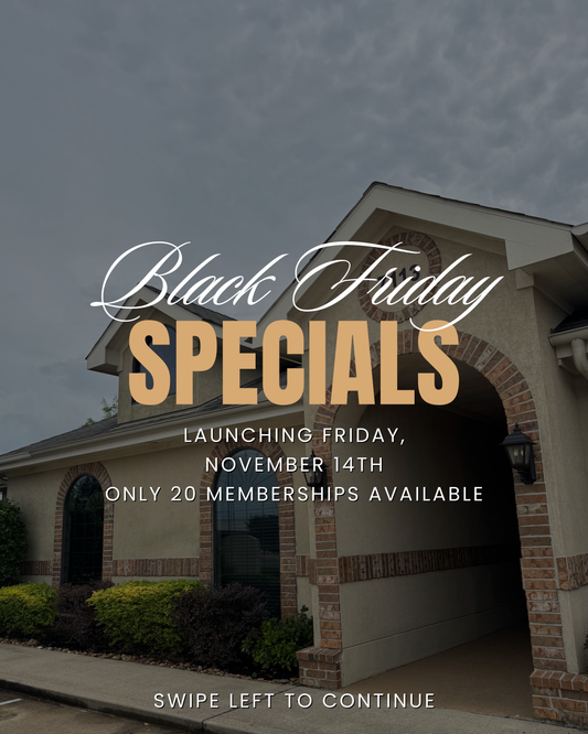 Black Friday waxing membership promotion at Beauty Bar by Mare in Spring, TX with Brazilian wax and add-on perks