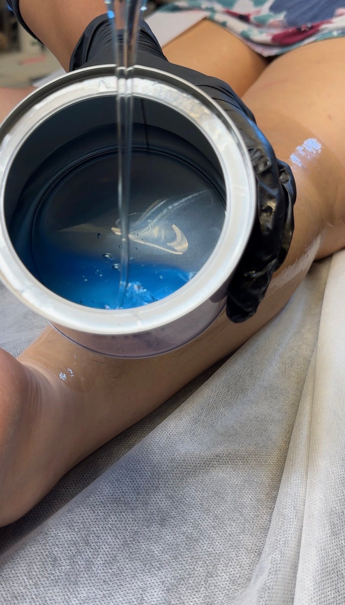 Close-up of silky smooth skin after a professional waxing treatment at Beauty Bar by Mare in Spring, TX — showcasing the long-lasting results of expert waxing over shaving.